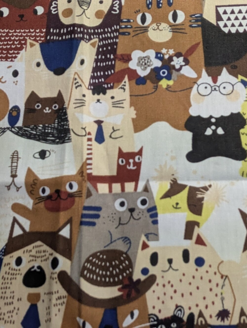 Multi-Pack of 8 Fun Cat Themed Fabric Remnants - Picture 2 of 6